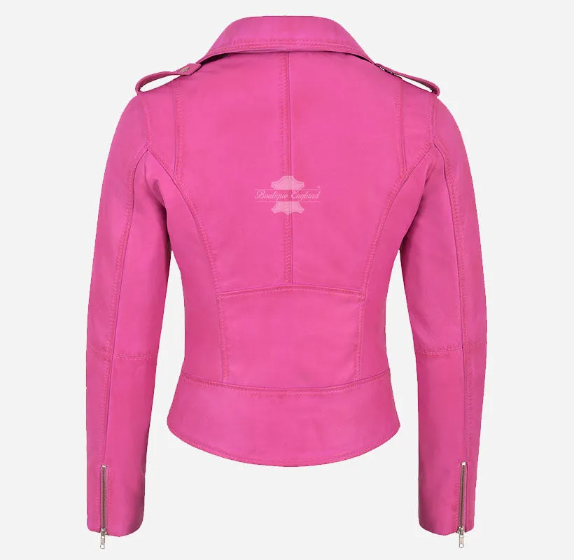 Inês Biker Leather Jacket For Ladies Fitted Fashion Leather Jacket