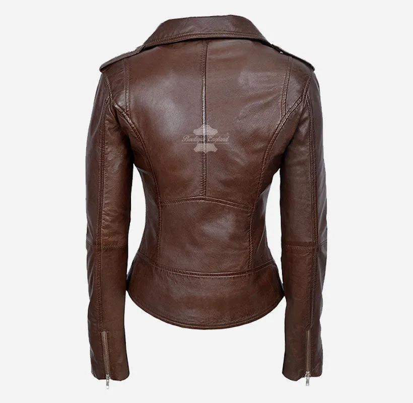 Inês Biker Leather Jacket For Ladies Fitted Fashion Leather Jacket