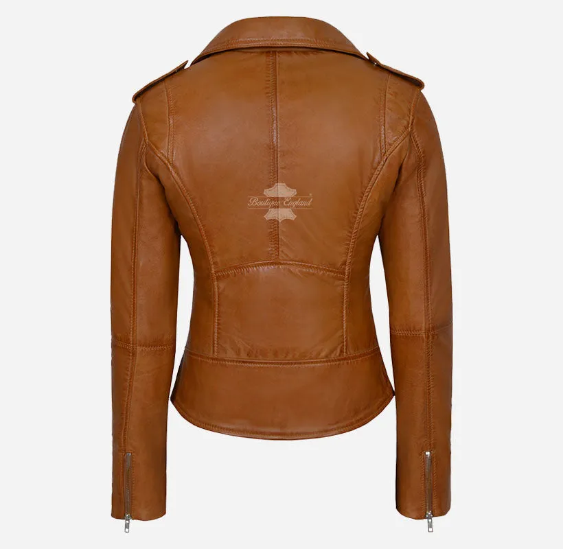 Inês Biker Leather Jacket For Ladies Fitted Fashion Leather Jacket