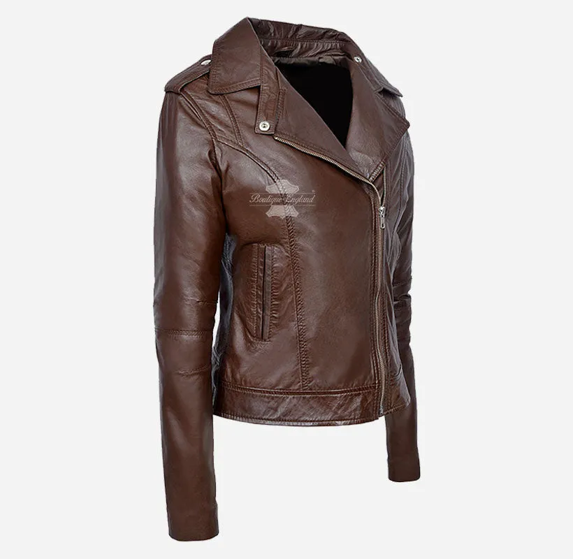 Inês Biker Leather Jacket For Ladies Fitted Fashion Leather Jacket