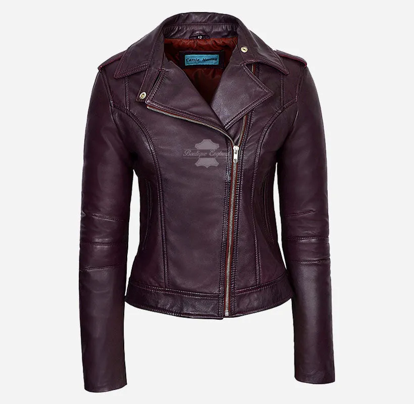 Inês Biker Leather Jacket For Ladies Fitted Fashion Leather Jacket