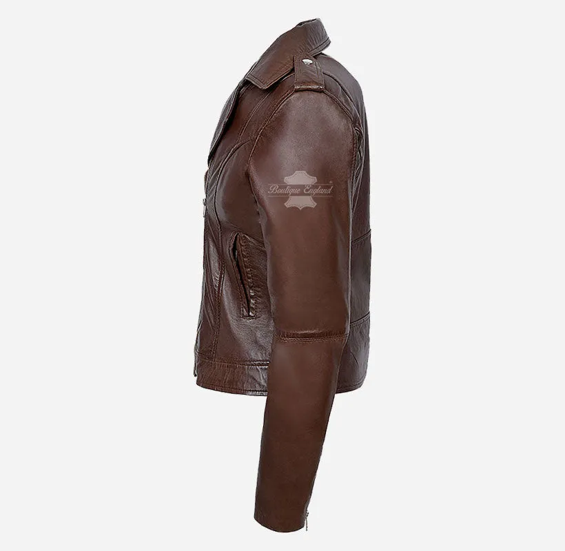Inês Biker Leather Jacket For Ladies Fitted Fashion Leather Jacket