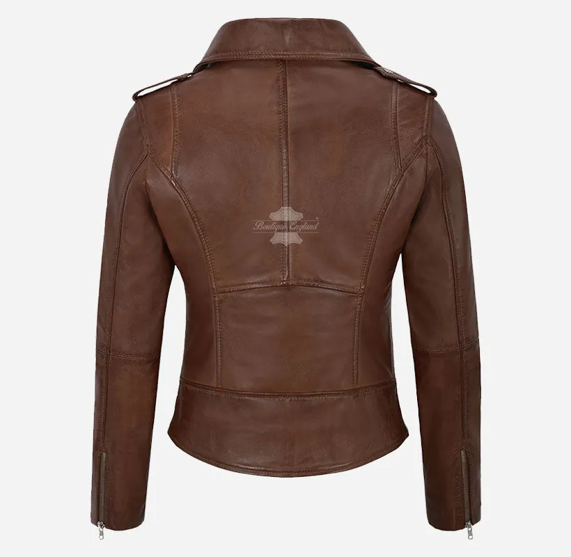Inês Biker Leather Jacket For Ladies Fitted Fashion Leather Jacket