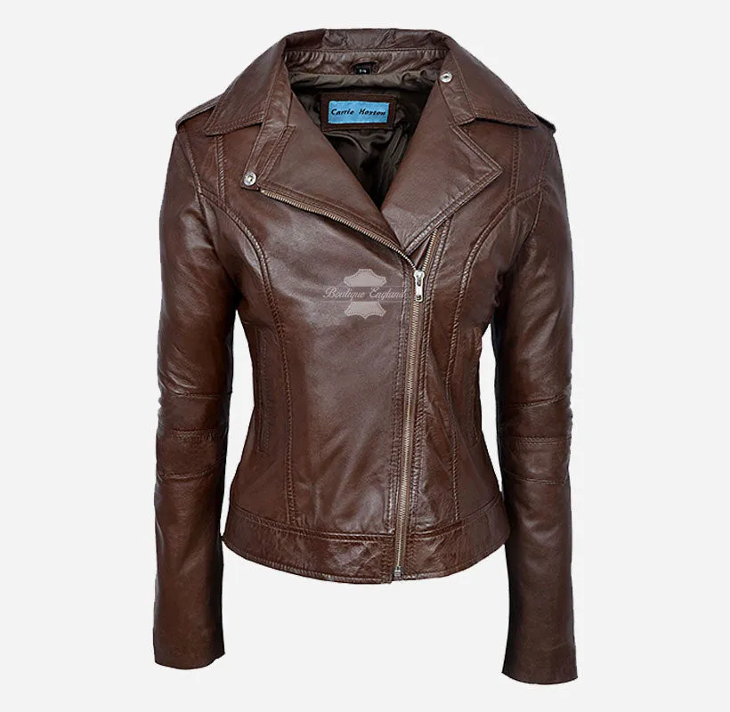 Inês Biker Leather Jacket For Ladies Fitted Fashion Leather Jacket