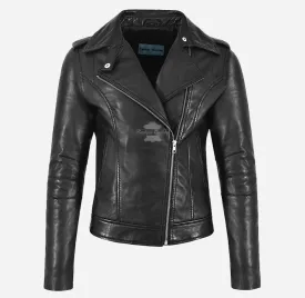 Inês Biker Leather Jacket For Ladies Fitted Fashion Leather Jacket