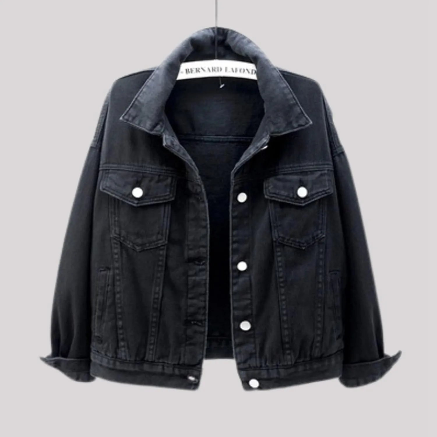 Jean Jacket Women Casual Long Sleeve Button Down Lapel Cropped Denim Top Lightweight Candy Color Plus Size Blazer