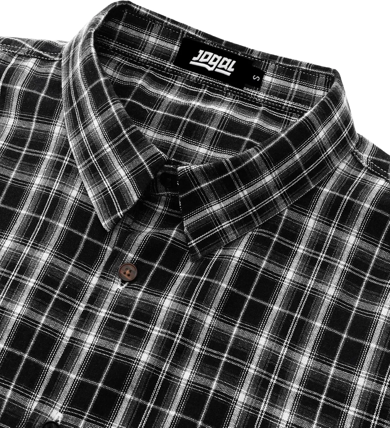 JOGAL Long Sleeve Shirts for Men Plaid Button Down Shirt Mens Casual Cotton Button Up Pocket Shirt