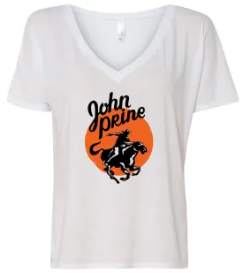 John Prine - Women's Old Rodeo T-Shirt (Slouchy V-Neck) - Oh Boy Records