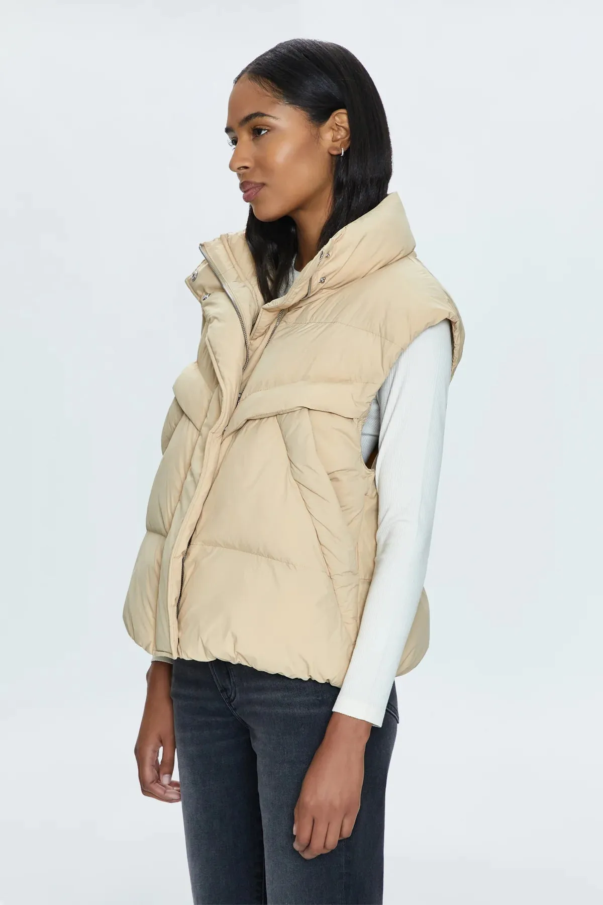 Joss Quilted Puffer Vest | Warm Sand