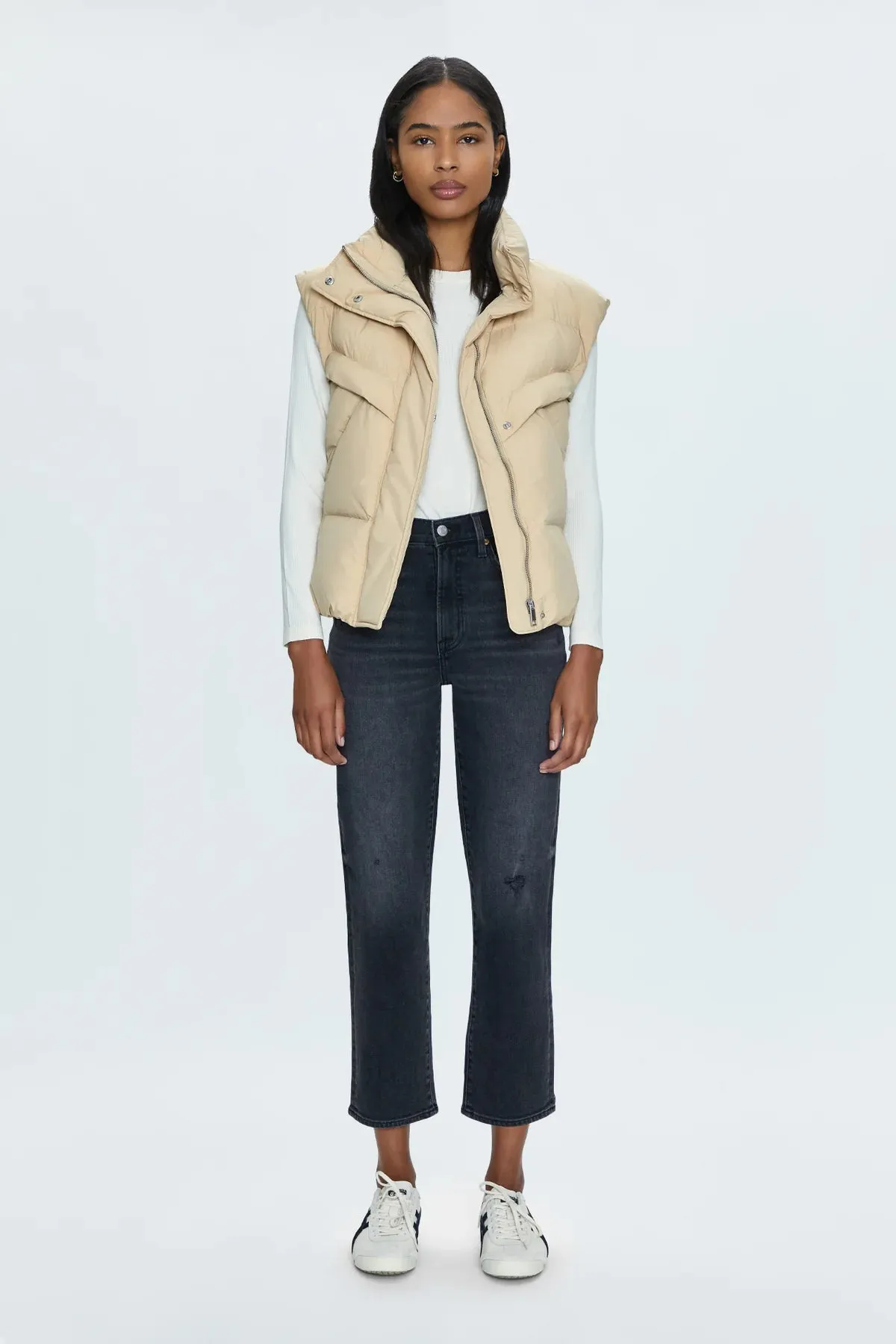 Joss Quilted Puffer Vest | Warm Sand