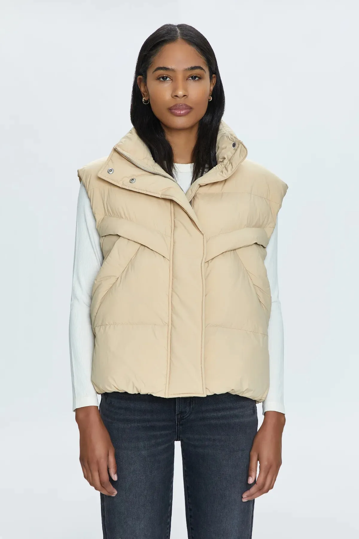 Joss Quilted Puffer Vest | Warm Sand