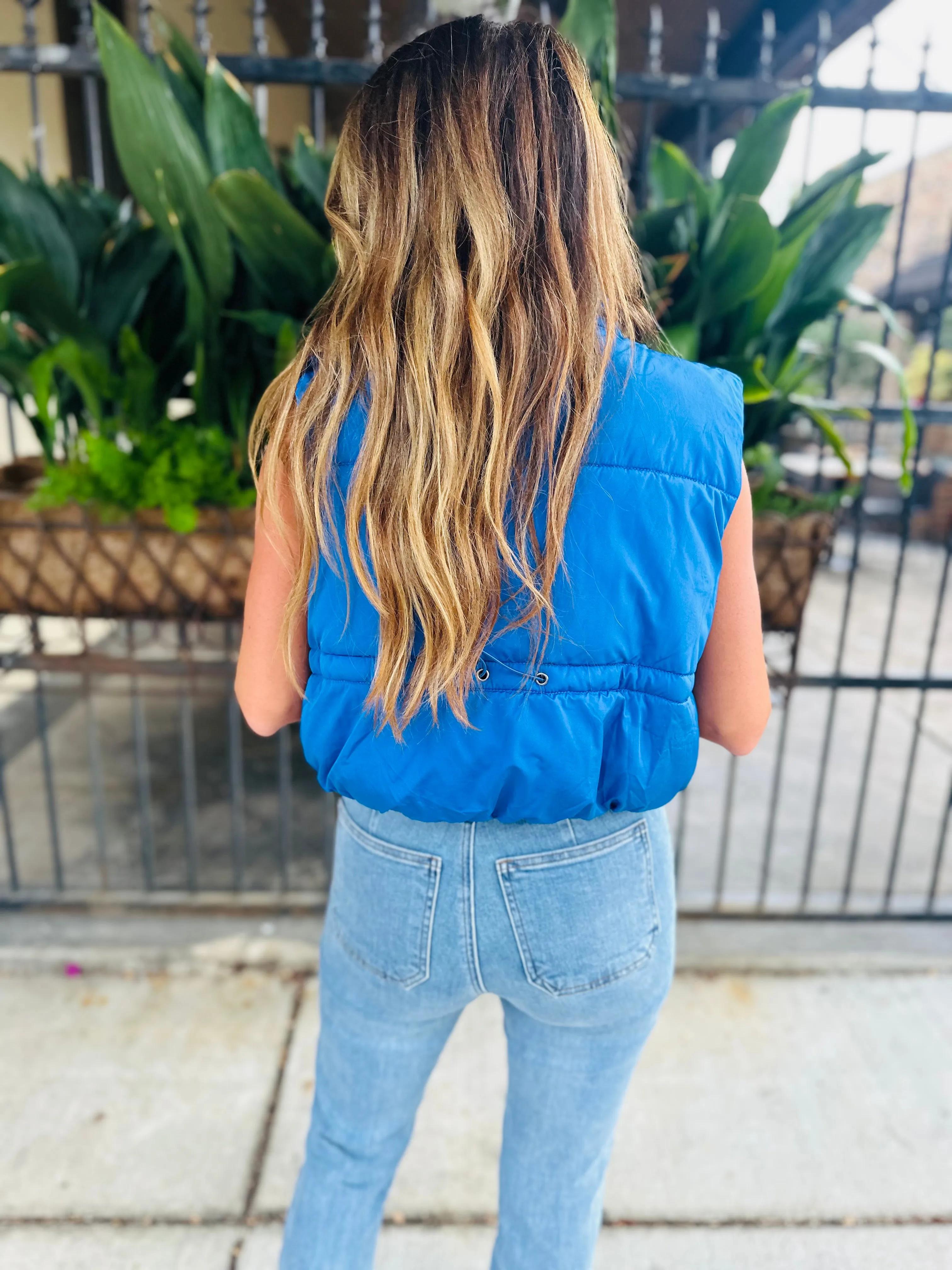 Landon Puffer Vest- Cobalt