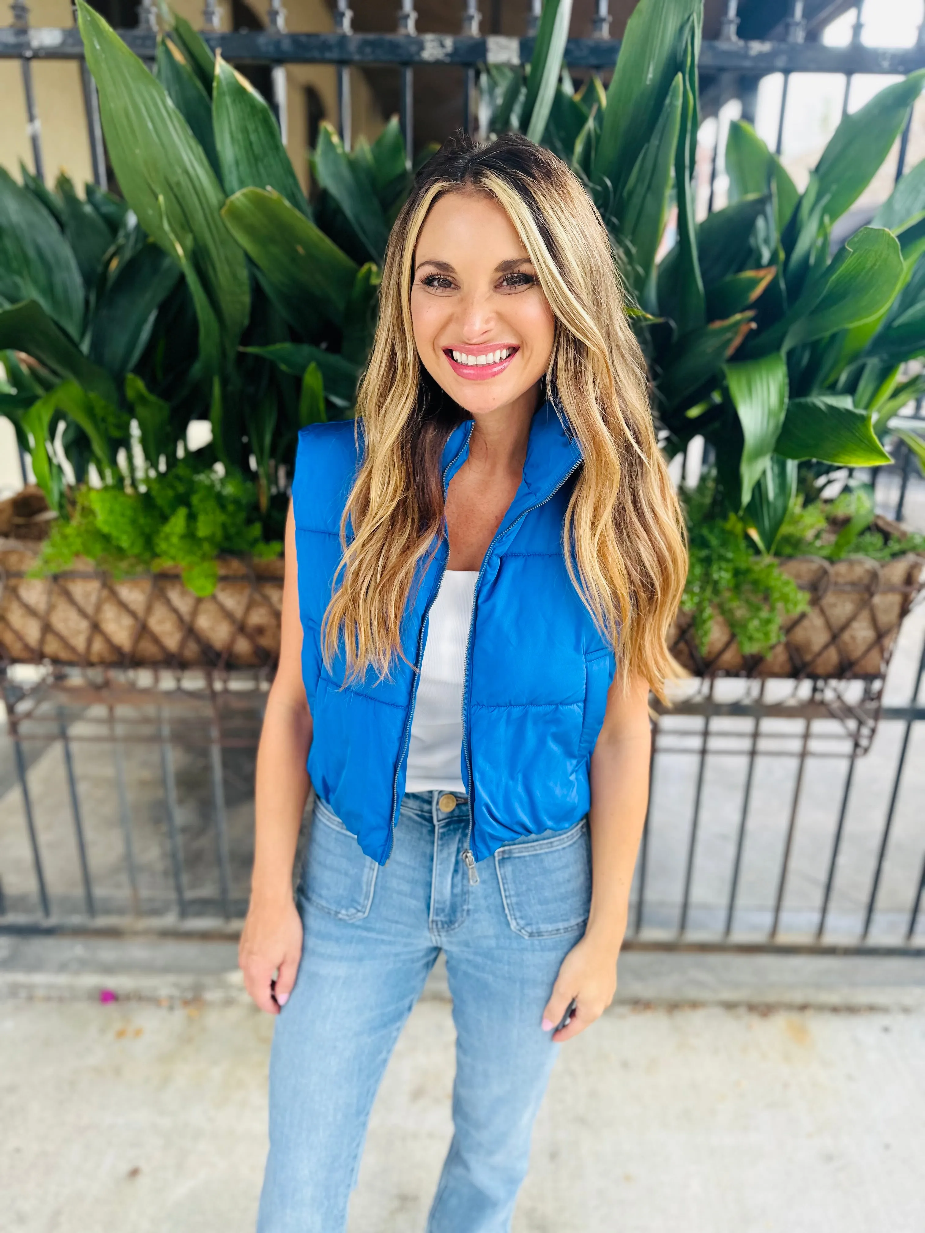 Landon Puffer Vest- Cobalt