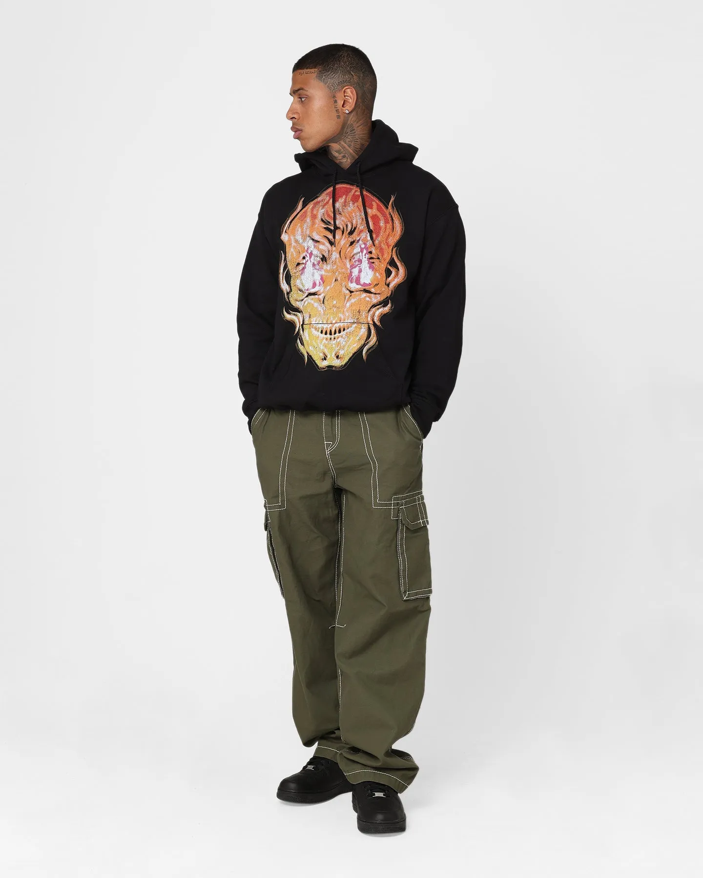 Last Kings Fiery Skull Hoodie Black