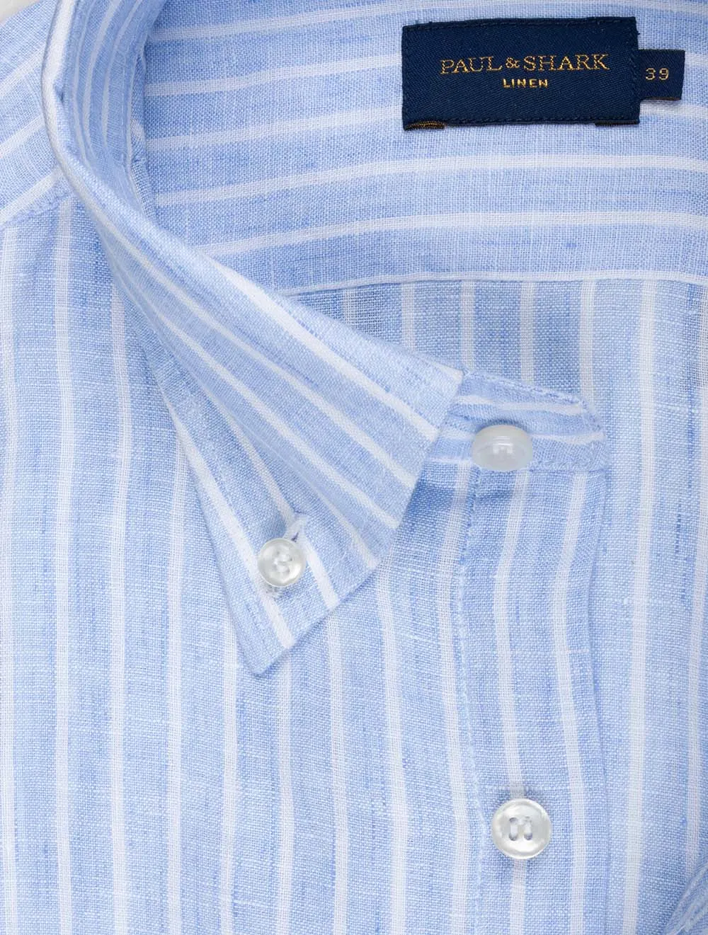 Linen Stripe Shirt Blue