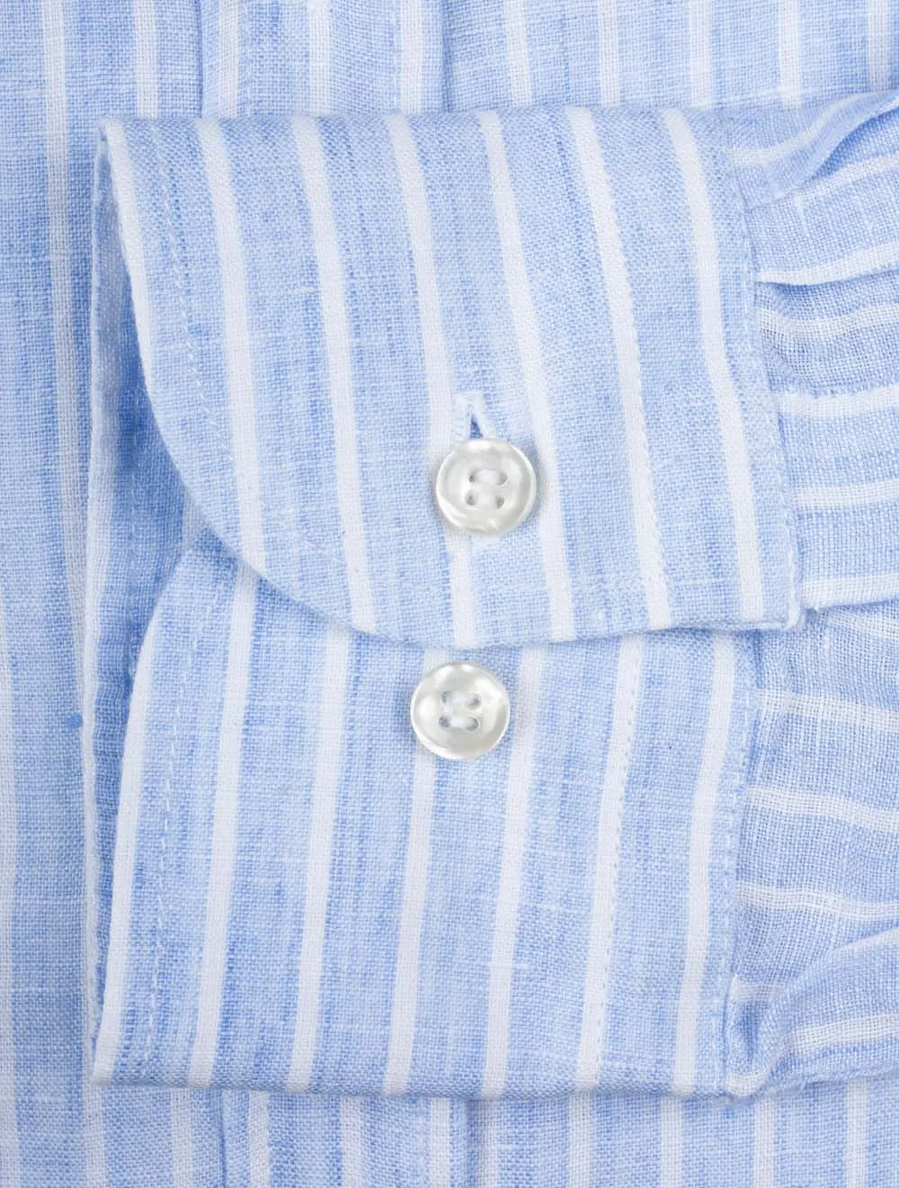 Linen Stripe Shirt Blue