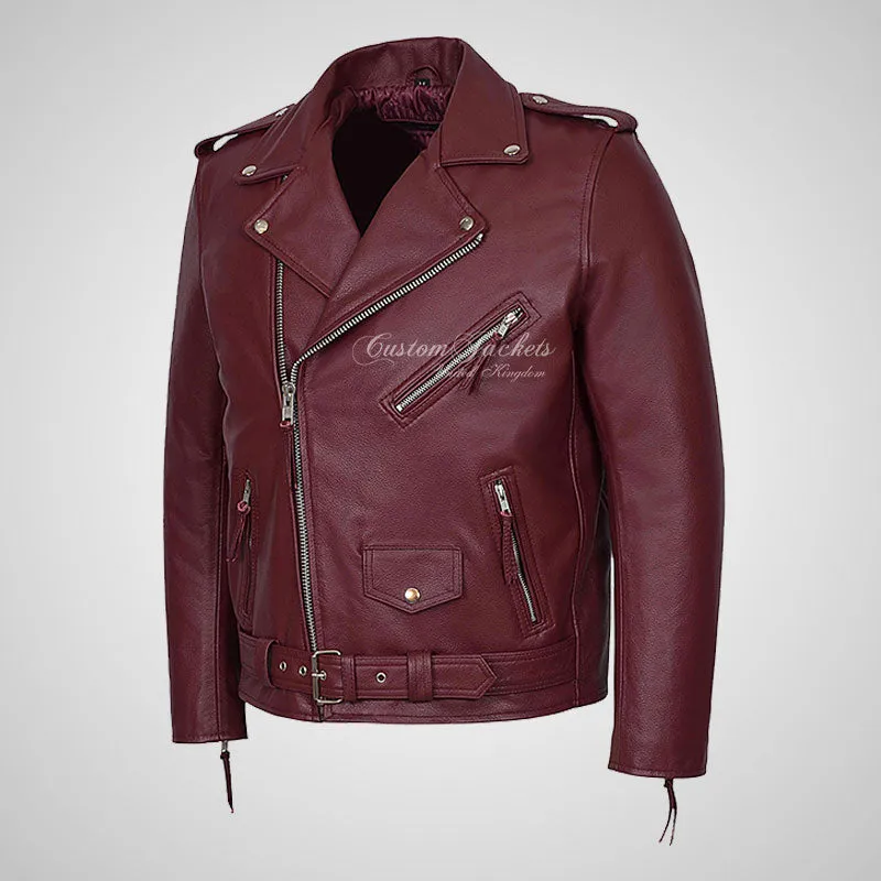 MARLON BRANDO Mens Biker Leather Jacket Moto Leather Jacket