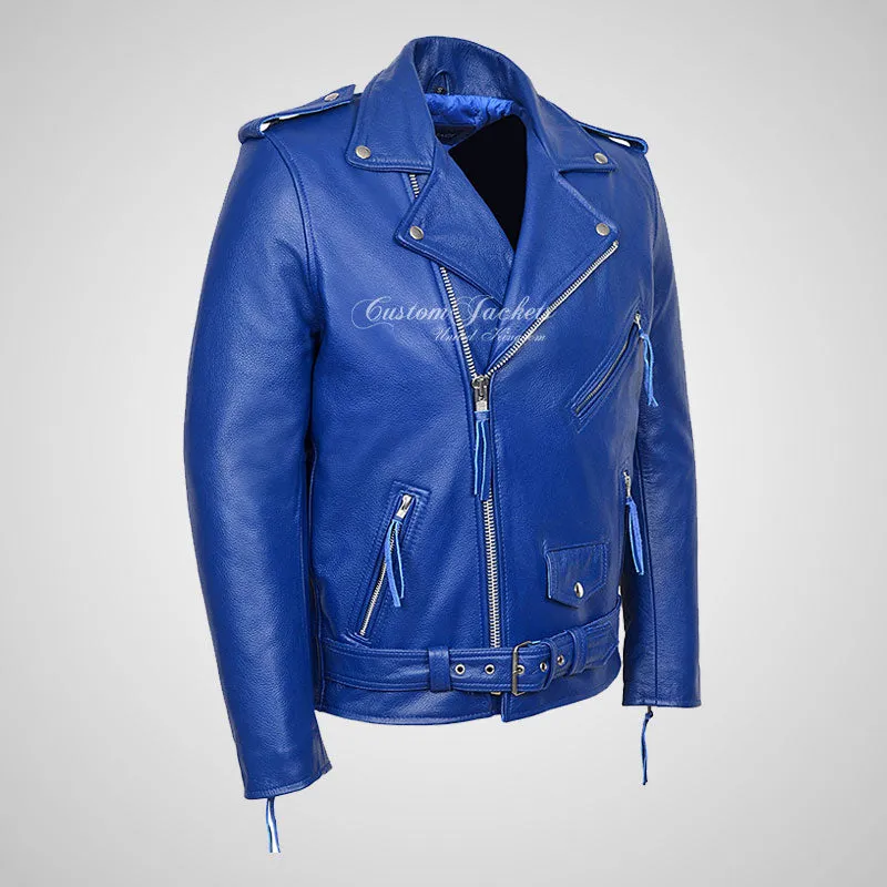 MARLON BRANDO Mens Biker Leather Jacket Moto Leather Jacket