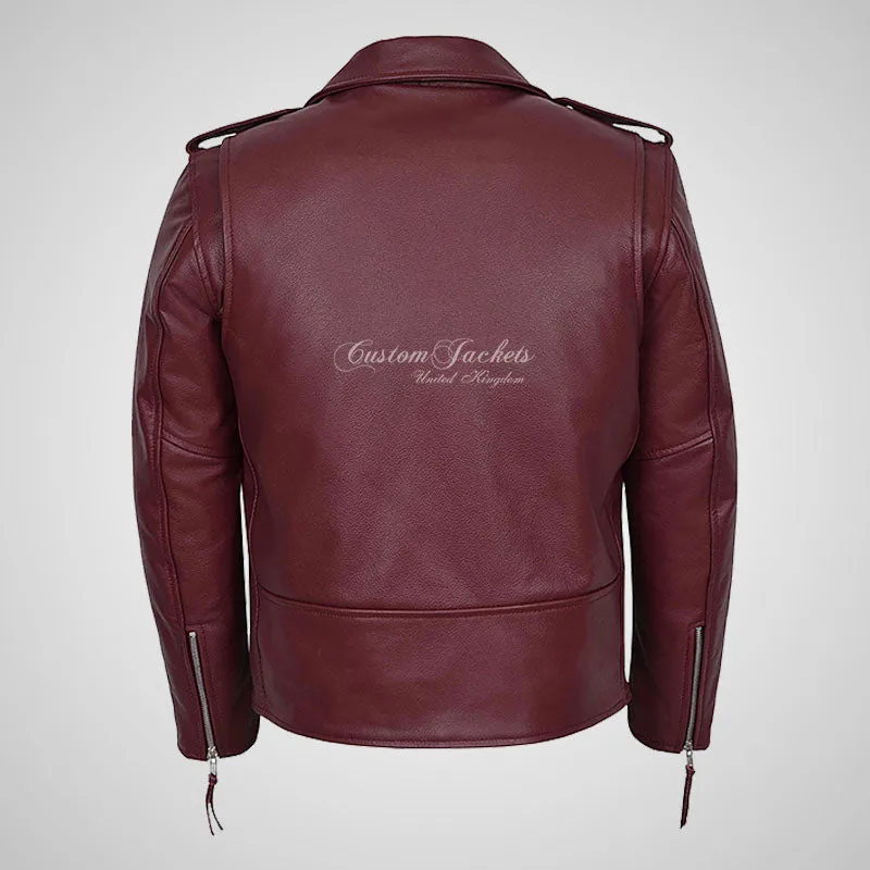 MARLON BRANDO Mens Biker Leather Jacket Moto Leather Jacket
