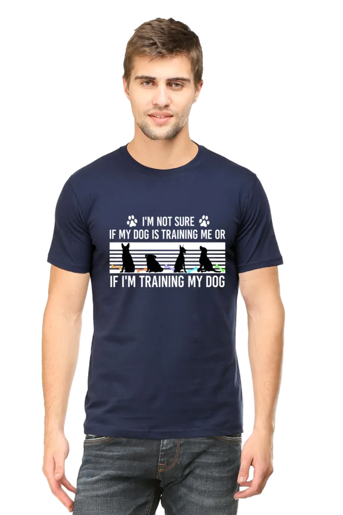 Men Half Sleeves Classic T-Shirt - Dog Training