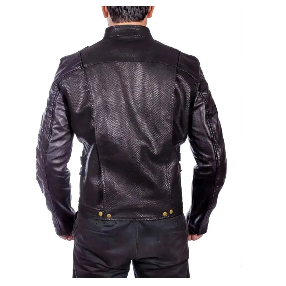 Men's Black Fashion Biker Leather Jacket – Stylish & Bold