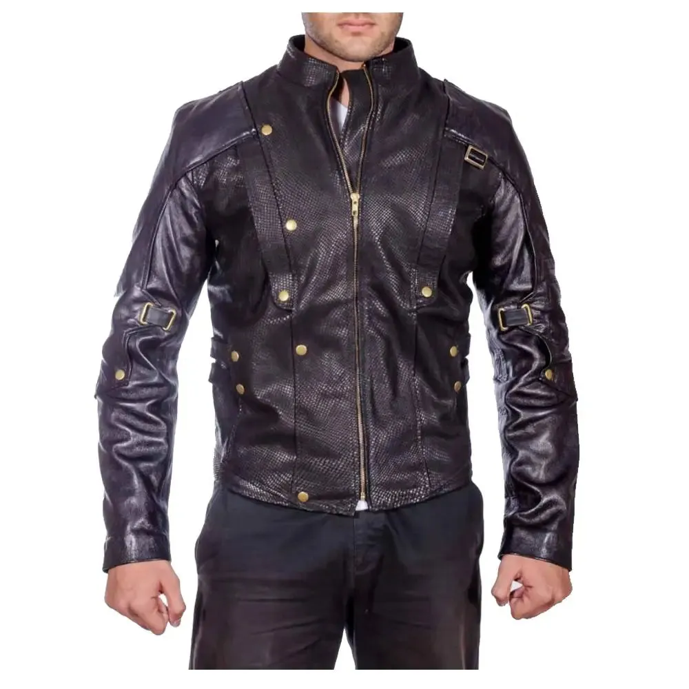 Men's Black Fashion Biker Leather Jacket – Stylish & Bold