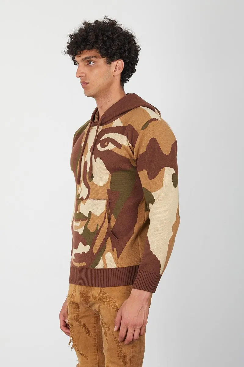 Men's Bold Eye Pullover Hoodie (Coffee)