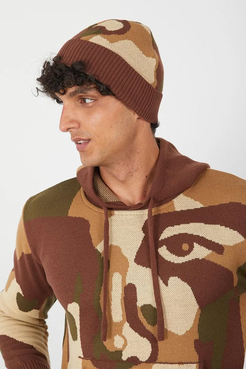 Men's Bold Eye Pullover Hoodie (Coffee)