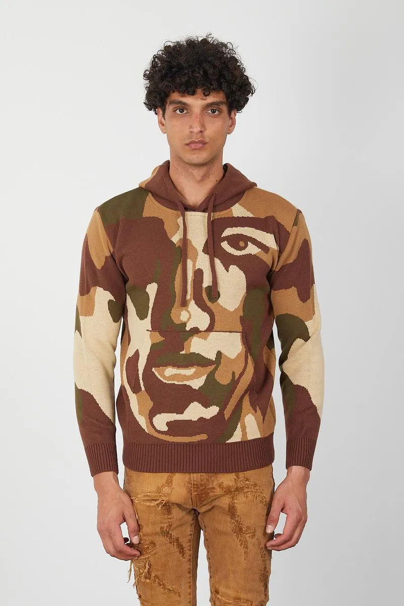 Men's Bold Eye Pullover Hoodie (Coffee)