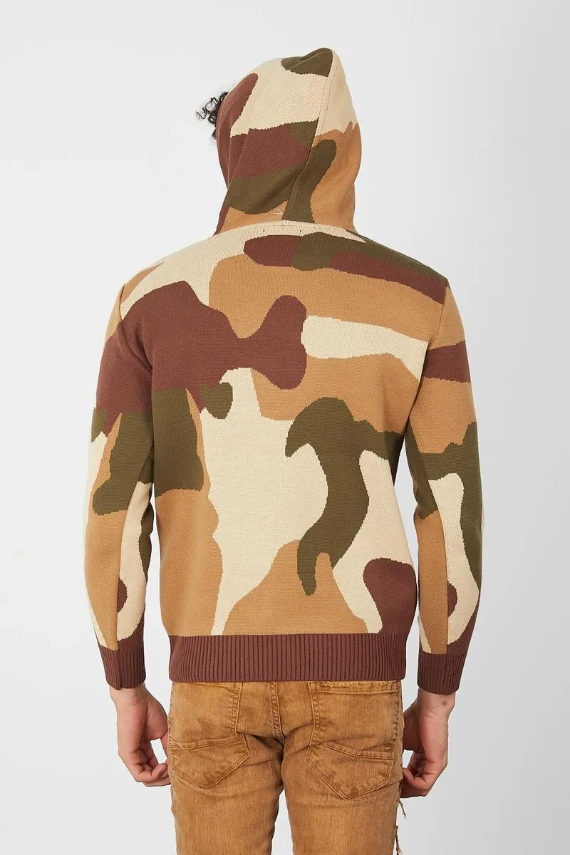 Men's Bold Eye Pullover Hoodie (Coffee)