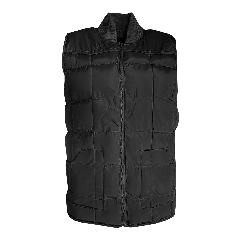 Men's Vest Quilted Puffer Padded Zip Up Insulated Warm Heavyweight Active Top