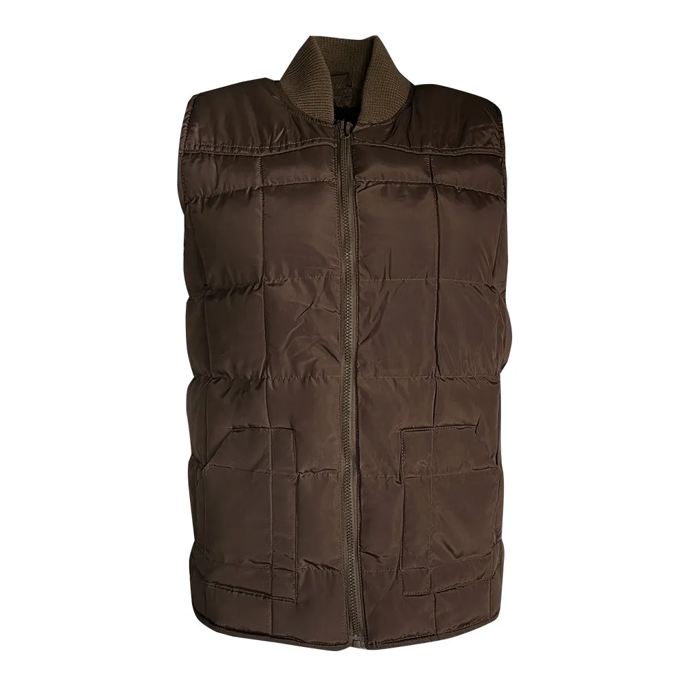 Men's Vest Quilted Puffer Padded Zip Up Insulated Warm Heavyweight Active Top