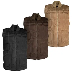 Men's Vest Quilted Puffer Padded Zip Up Insulated Warm Heavyweight Active Top