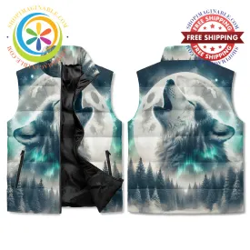 Moonlit Wolf Howl Puffer Vest