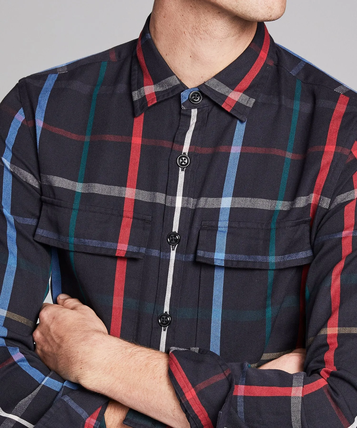 Multi Color Check Shirt Jacket