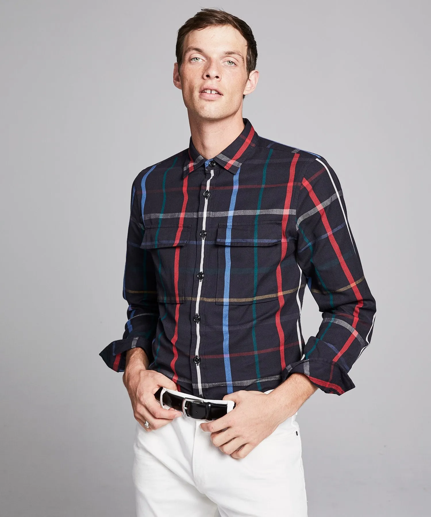 Multi Color Check Shirt Jacket