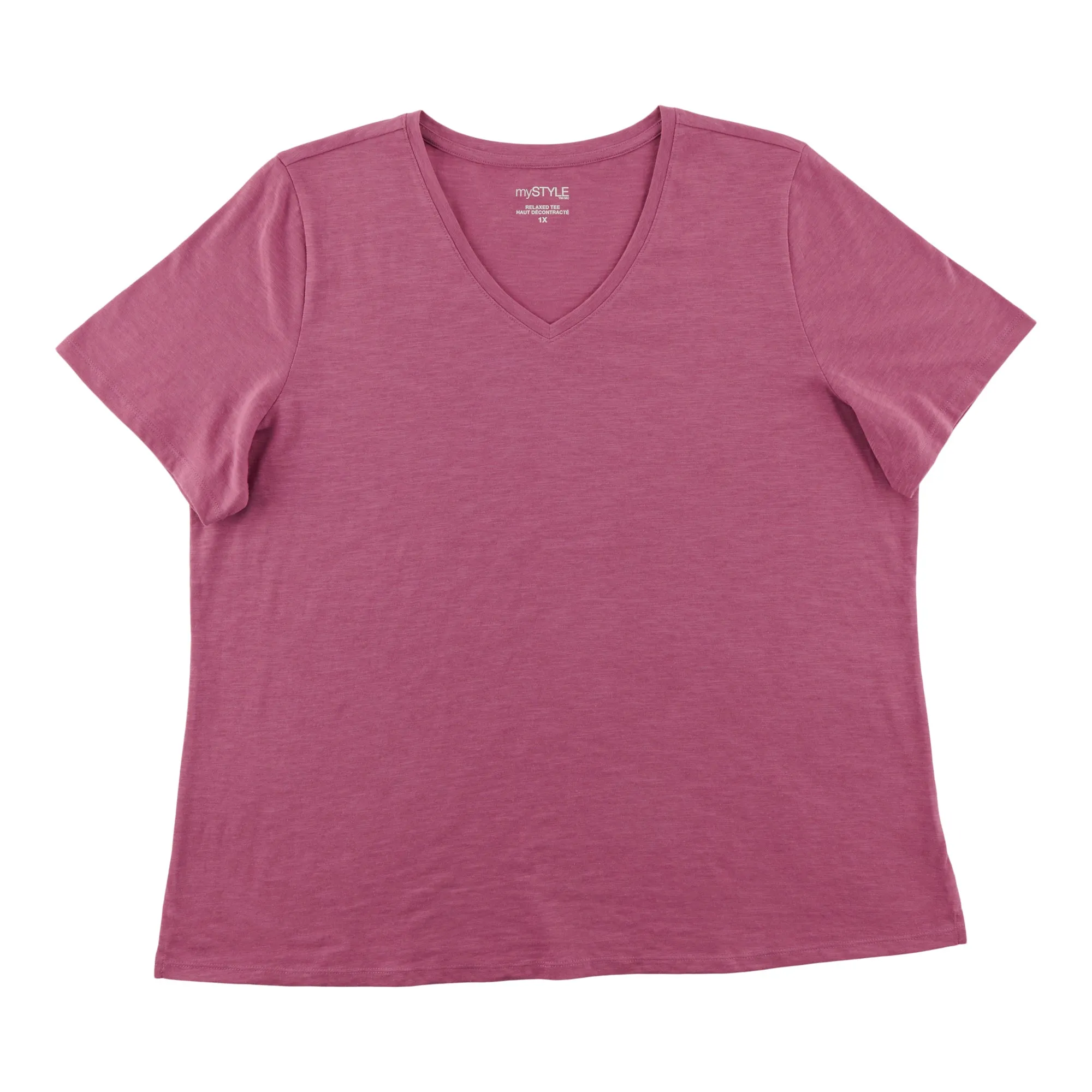 mySTYLE Women's Plus V-Neck T-Shirt