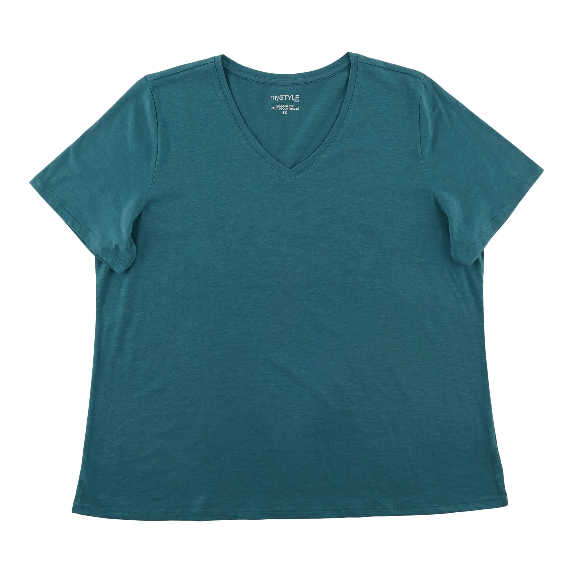mySTYLE Women's Plus V-Neck T-Shirt