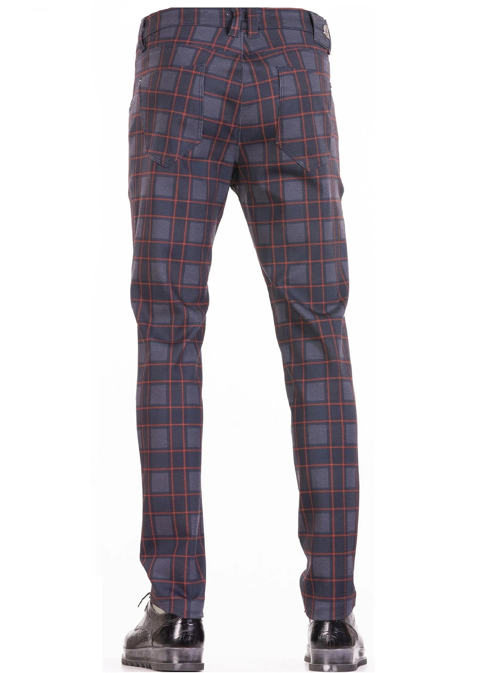 Navy "Nyc" Plaid Stretch Pants