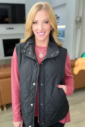 Neither Here Nor There Puffer Vest in Black