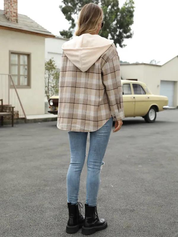 Plaid Shacket for Urban Adventures - Hooded Shirt Jacket