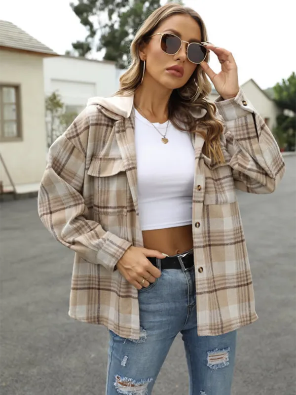 Plaid Shacket for Urban Adventures - Hooded Shirt Jacket