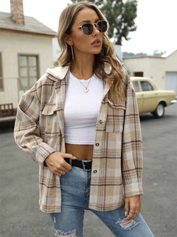 Plaid Shacket for Urban Adventures - Hooded Shirt Jacket