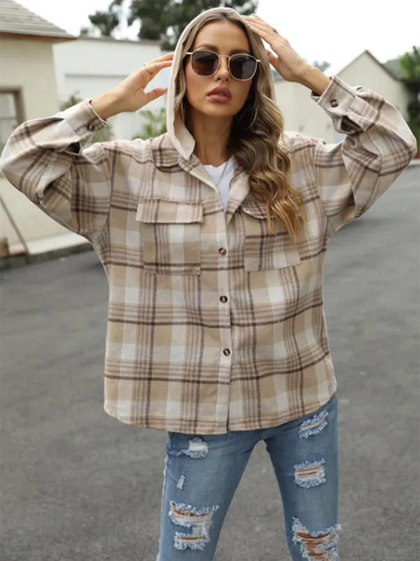 Plaid Shacket for Urban Adventures - Hooded Shirt Jacket
