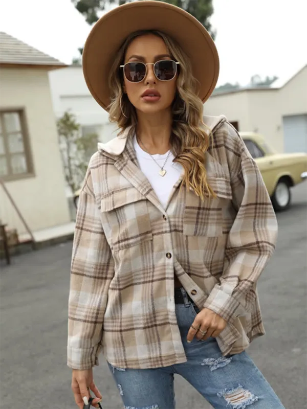 Plaid Shacket for Urban Adventures - Hooded Shirt Jacket