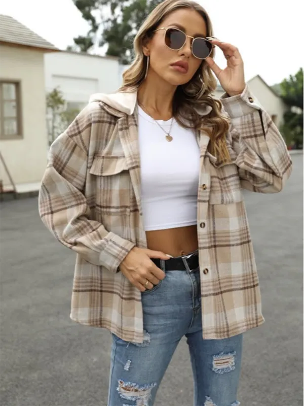 Plaid Shacket for Urban Adventures - Hooded Shirt Jacket