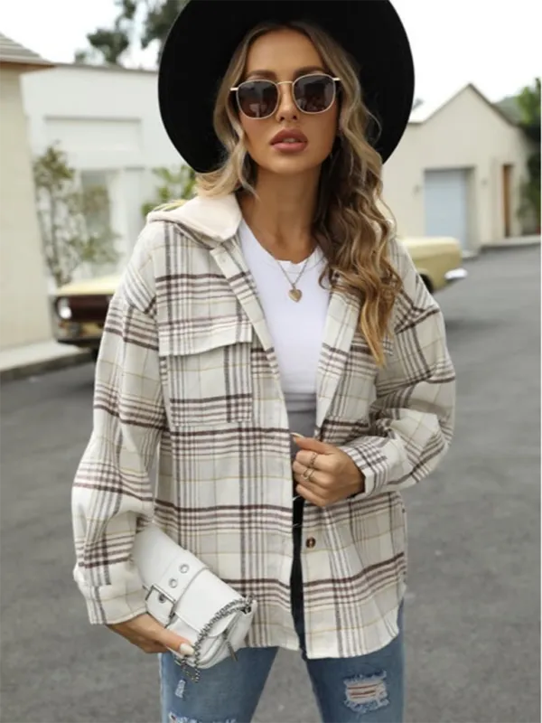 Plaid Shacket for Urban Adventures - Hooded Shirt Jacket