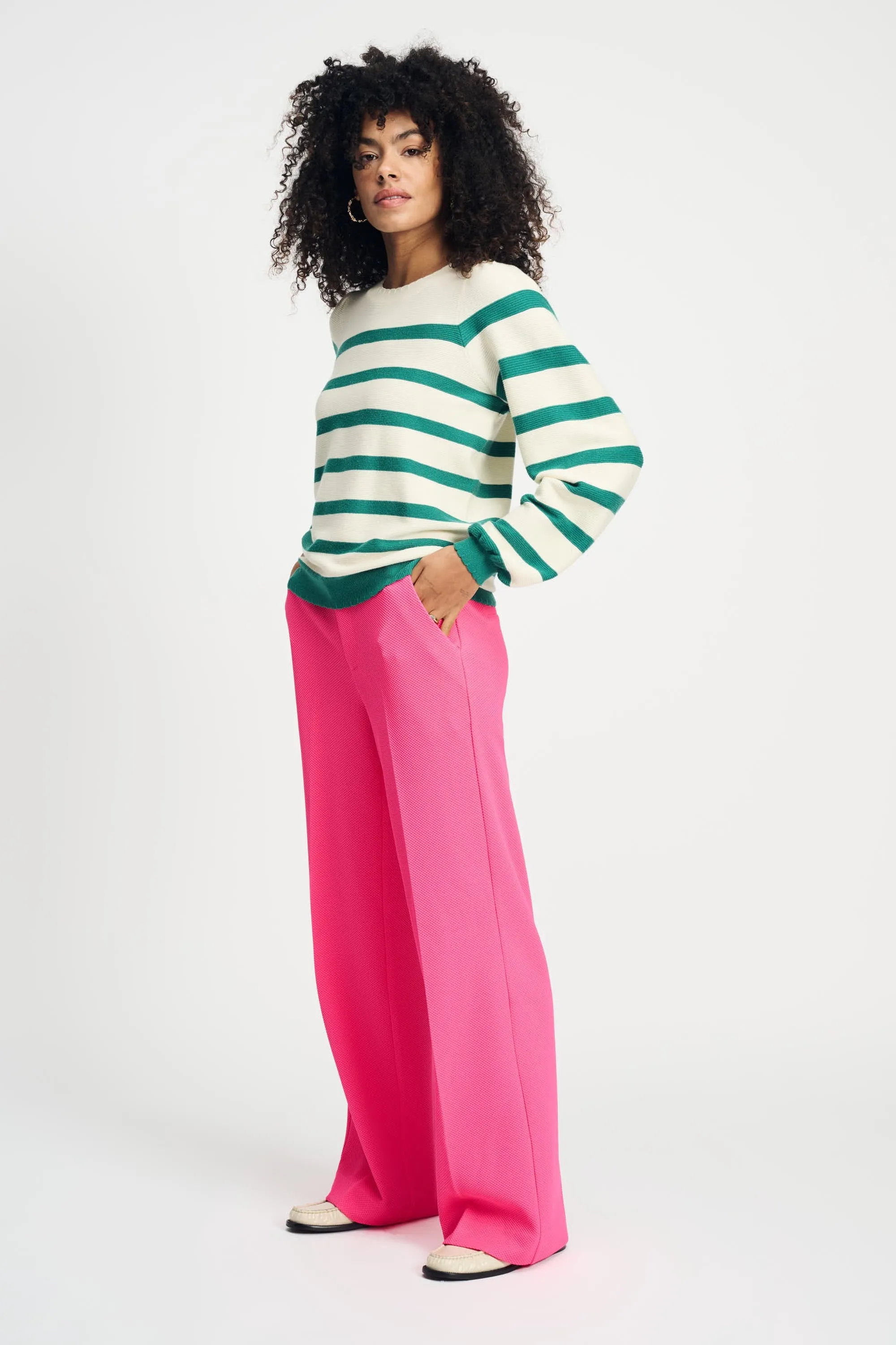 PULLOVER - Striped Fresh Green
