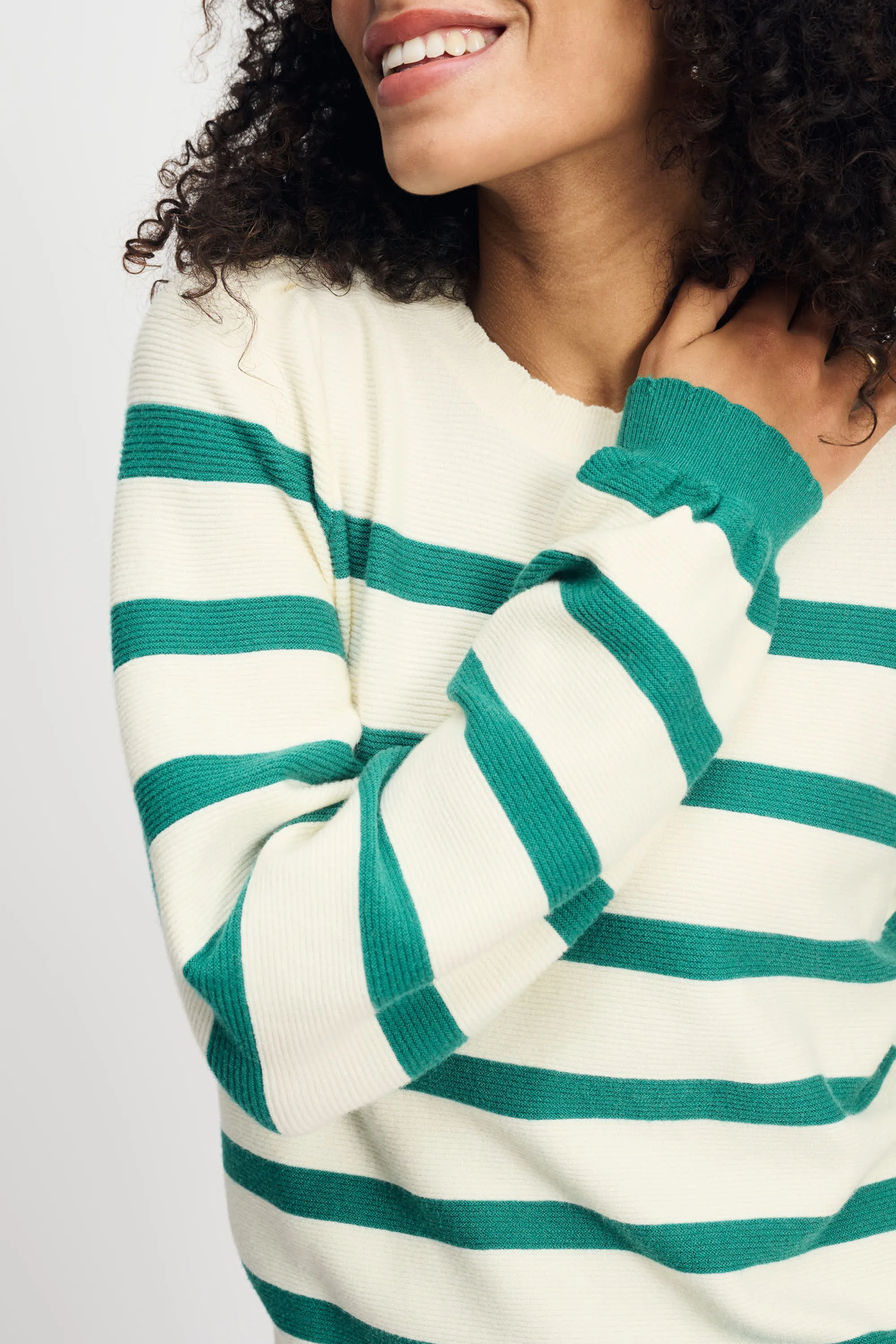 PULLOVER - Striped Fresh Green