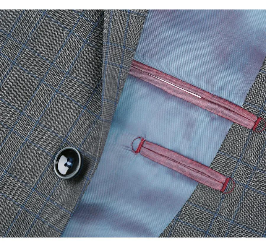 Renoir Men's Classic Fit Plaid Blazer Wool Sport Coat